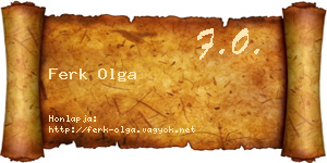 Ferk Olga névjegykártya